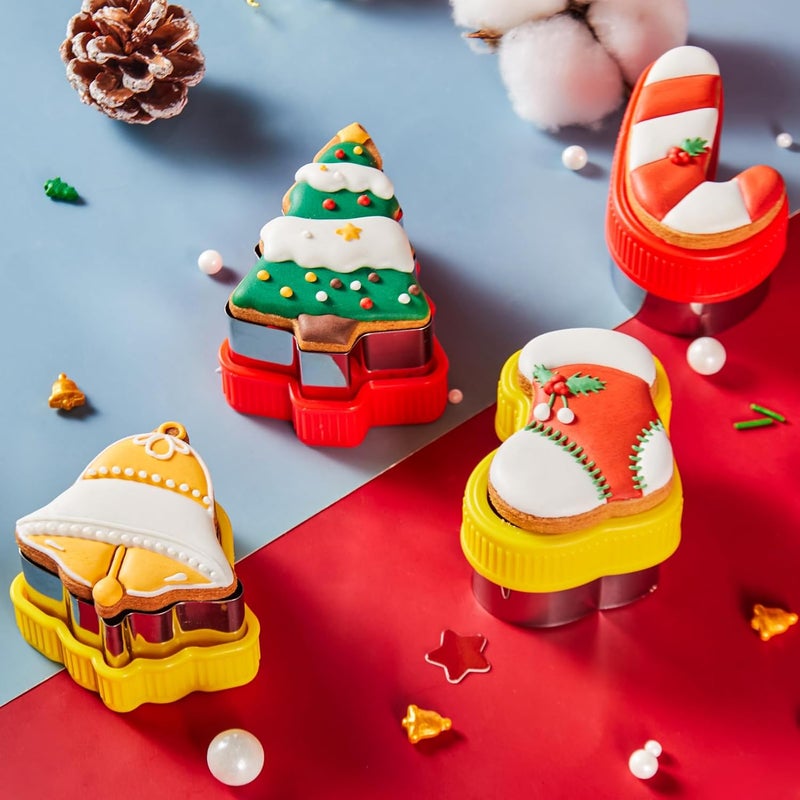 ETERSION Christmas Cookie Cutters 2" to 3.5" 9 Pieces Cookie Cutters Christmas Shapes - Image 4