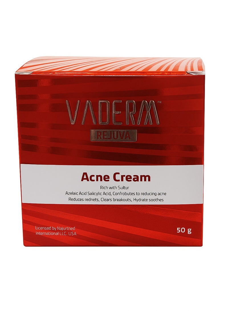 VADERM Red Algae Acne Cream 50g – Advanced Blemish Control with Azelaic Acid, Salicylic Acid & Sulfur - Image 2