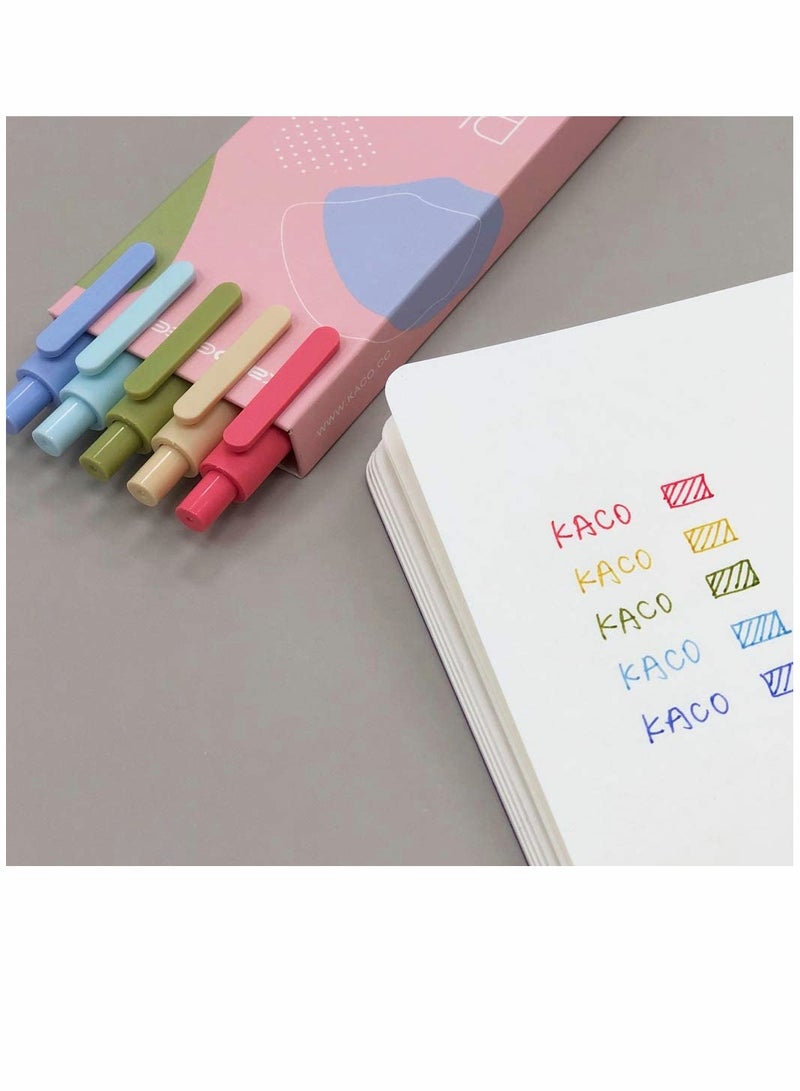 KASTWAVE 0.5 Gel Pen Multi Color Pen Cute Kawaii Boxed Pen Soft Touch Retractable Gel Ink Pens Fine Point Elegance Colors 5 Pack Colored Ink Smooth Writing Pen for School Office Home Take Notes - Image 3