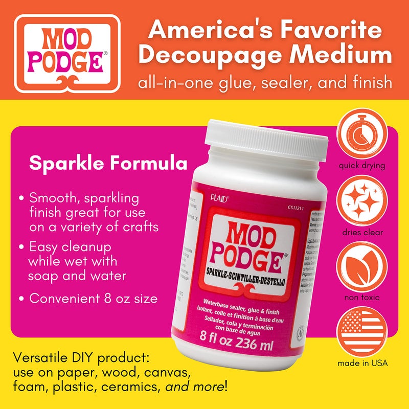Mod Podge Mod Podge Waterbase Sealer, Glue and Finish (8-Ounce), CS11211 Sparkle - Image 2