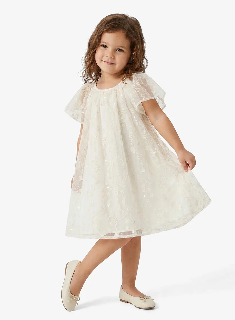 Ripples Girls Lace Overlay Party Dress