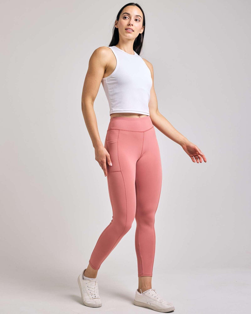 REALESSENTIALS Real Essentials 4-Pack: Women's Full Length Fitted Athletic Yoga Performance Leggings with Pockets (Available in Plus Size) - Set 4, XL - Image 2