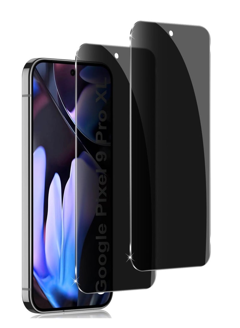 BORTONY Google Pixel 9 Pro XL Privacy Tempered Glass Film   Pack of 2 Anti-Spy Privacy Screen Protector Anti-Scratch  9H Hardness Black Edge Privacy Glass For Google Pixel 9 Pro XL - Image 1