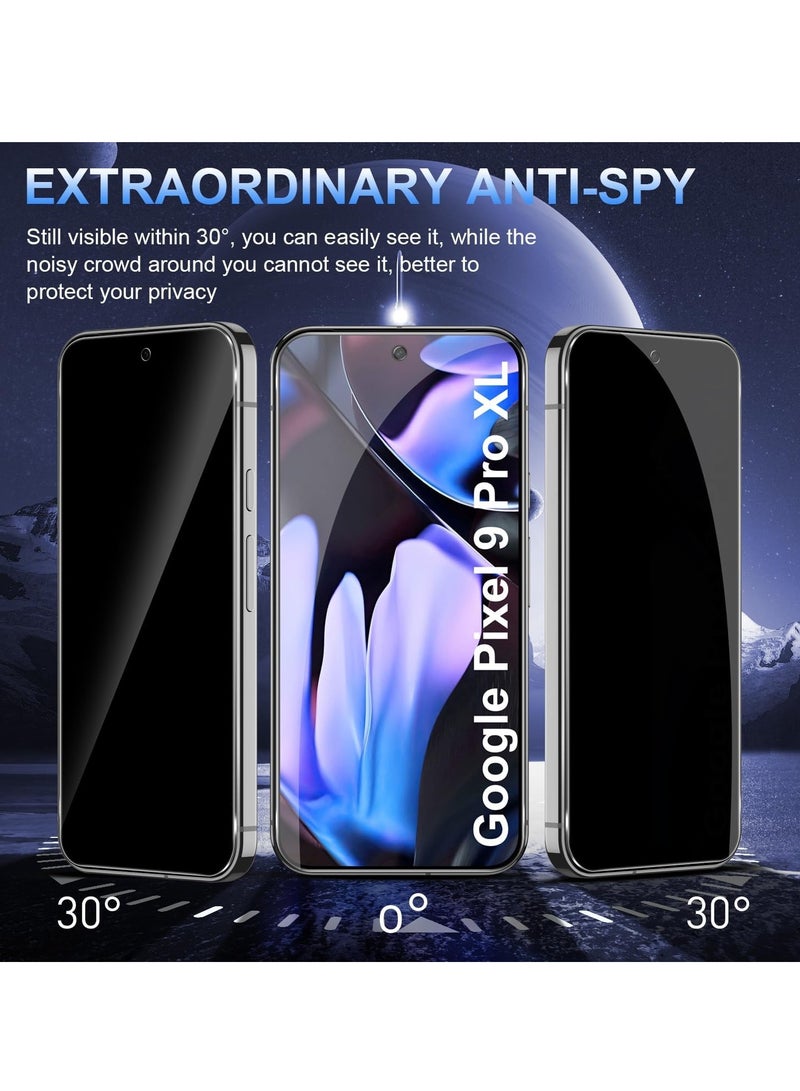 BORTONY Google Pixel 9 Pro XL Privacy Tempered Glass Film   Pack of 2 Anti-Spy Privacy Screen Protector Anti-Scratch  9H Hardness Black Edge Privacy Glass For Google Pixel 9 Pro XL - Image 3