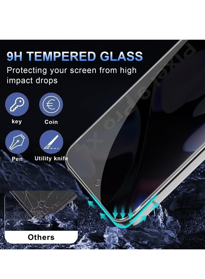 BORTONY Google Pixel 9 Pro XL Privacy Tempered Glass Film   Pack of 2 Anti-Spy Privacy Screen Protector Anti-Scratch  9H Hardness Black Edge Privacy Glass For Google Pixel 9 Pro XL - Image 5