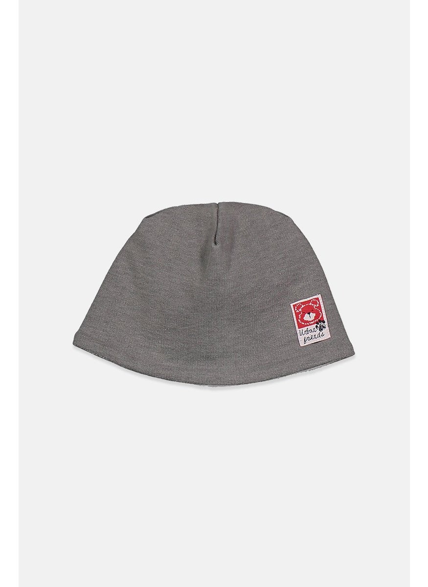 Prenatal Unisex Newborn Cotton Beanie, Grey  - Image 1