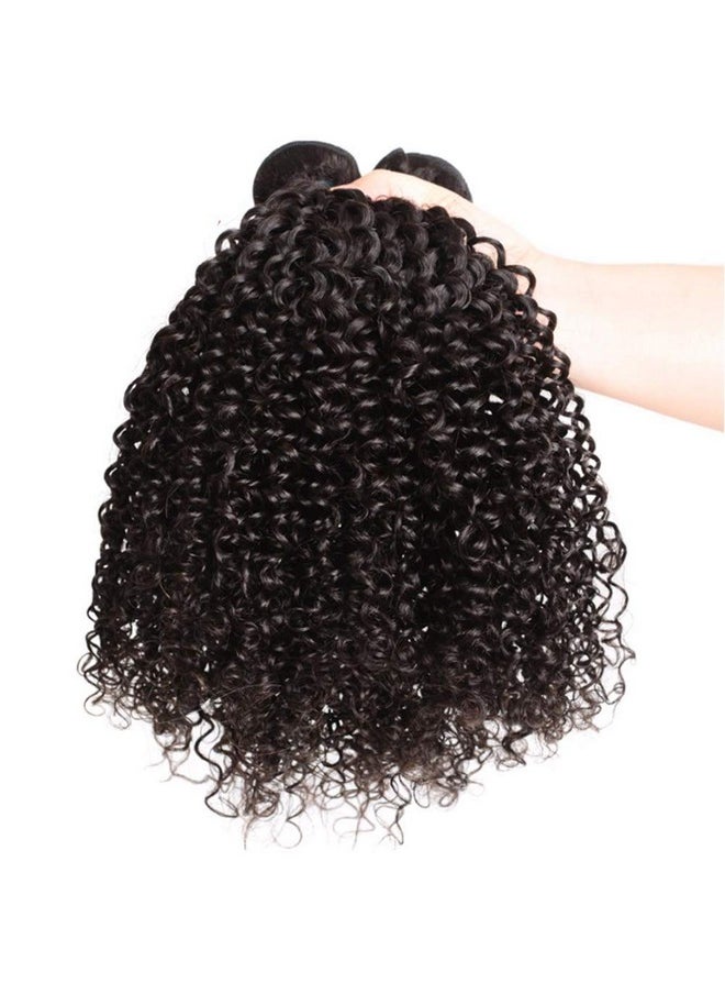 Risbaer - Mongolian Kinkys Curly Hair With Middle Part Closure Human Hair 4Bundles(50G/Bundle) With T Lace Closure Mongolian Curly Weave Bundles With Closure(12/12/14/14+12" Closure) - Image 1