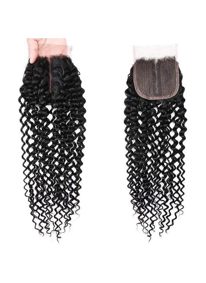 Risbaer - Mongolian Kinkys Curly Hair With Middle Part Closure Human Hair 4Bundles(50G/Bundle) With T Lace Closure Mongolian Curly Weave Bundles With Closure(12/12/14/14+12" Closure) - Image 1