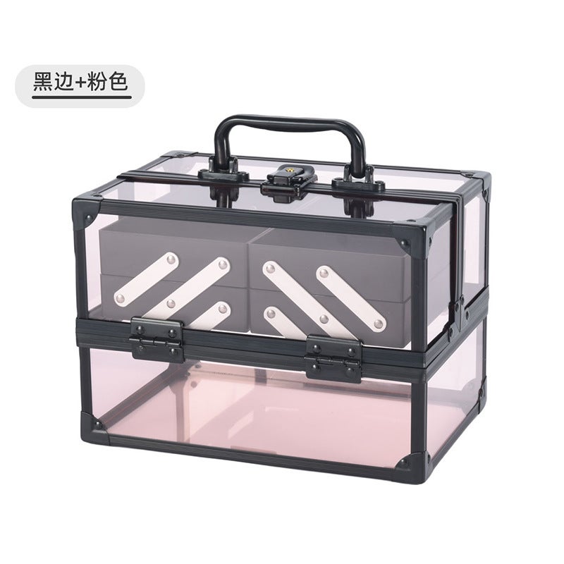 Large-Capacity Double-Open Four-Layer Portable Cosmetic Case New Multi-Color Acrylic Material Cosmetic Case - Image 1