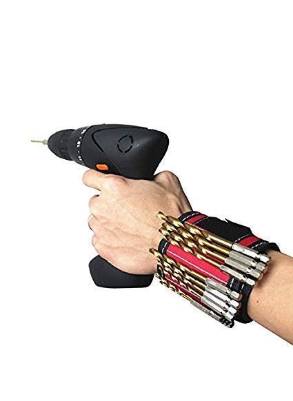 Drake Drake Magnetic Wrist Band Powerful Tool with 3 Strong Magnets Small Tools Handy Strap Band for Holding Drill Bits Nails Screws Bolts Screwdriver Bits Other Metal Small tools Handy Magnetic StrapMulticolour  - Image 4
