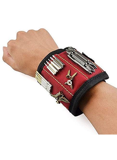 Drake Drake Magnetic Wrist Band Powerful Tool with 3 Strong Magnets Small Tools Handy Strap Band for Holding Drill Bits Nails Screws Bolts Screwdriver Bits Other Metal Small tools Handy Magnetic StrapMulticolour  - Image 2