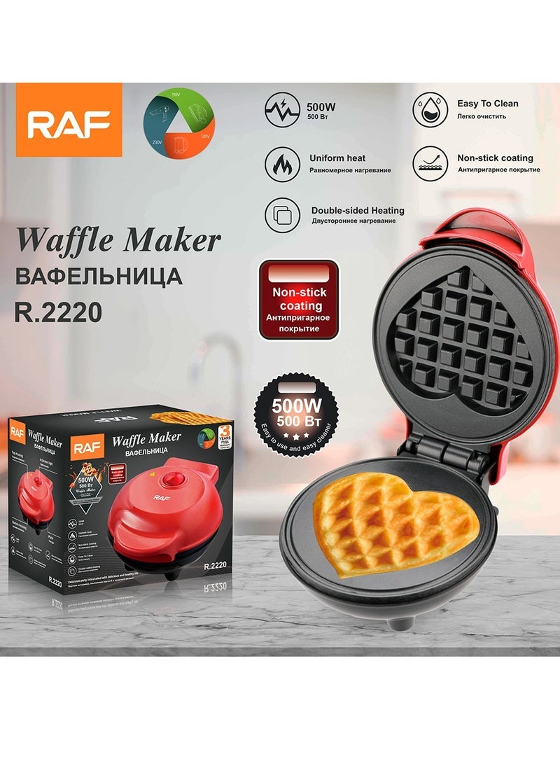 آر إيه أف ماكينة صنع الوافل للتدفئة المنزلية على الوجهين، ماكينة الإفطار متعددة الوظائف، ماكينة الخبز - Image 2