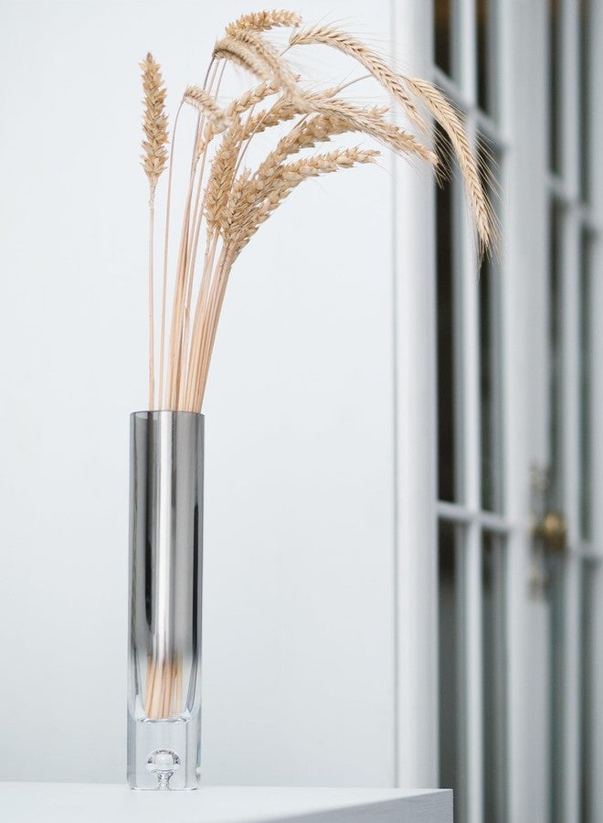 بارسكي مزهرية بارسكي الزجاجية الصغيرة - غطاء معدني متدرج الألوان - تصميم فقاعي في القاعدة - للزهور والورود - ارتفاع 8.7 بوصة - صنع في أوروبا - Image 2