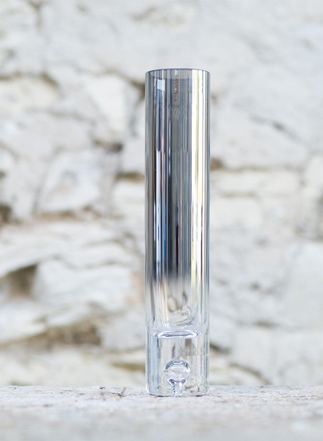 بارسكي مزهرية بارسكي الزجاجية الصغيرة - غطاء معدني متدرج الألوان - تصميم فقاعي في القاعدة - للزهور والورود - ارتفاع 8.7 بوصة - صنع في أوروبا - Image 5