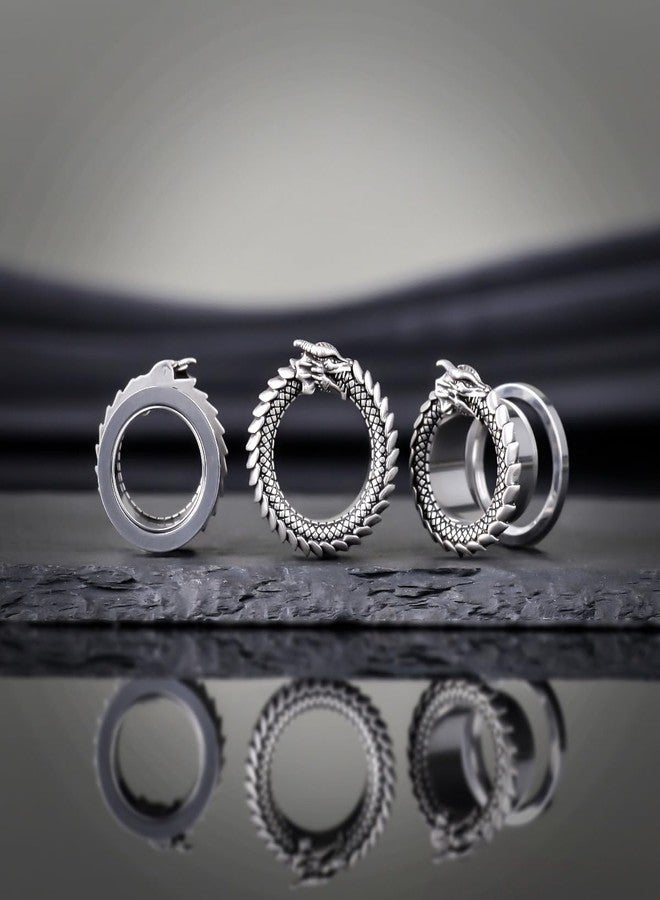 COOEAR Gauges for Ears, Dragon Steel Tunnels Flesh Earring, Stainless Steel Stretchers 2G. - Image 2