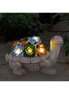 Generic Nacome Solar Garden Outdoor Statues Turtle With Succulent And 7 Led Lights Outdoor Lawn Decor Garden Tortoise Statue For Patio Balcony Yard Lawn Ornament Unique Housewarming Gifts  - Image 1