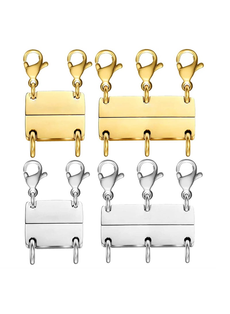 يا كومز طبقات قلادة قفل 18 ك الذهب والفضة الفاصل للقلادات القابلة للتراكم - Image 1