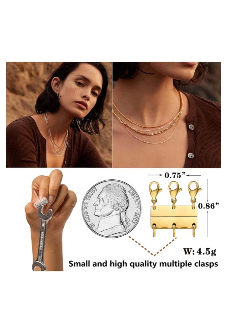 يا كومز طبقات قلادة قفل 18 ك الذهب والفضة الفاصل للقلادات القابلة للتراكم - Image 2