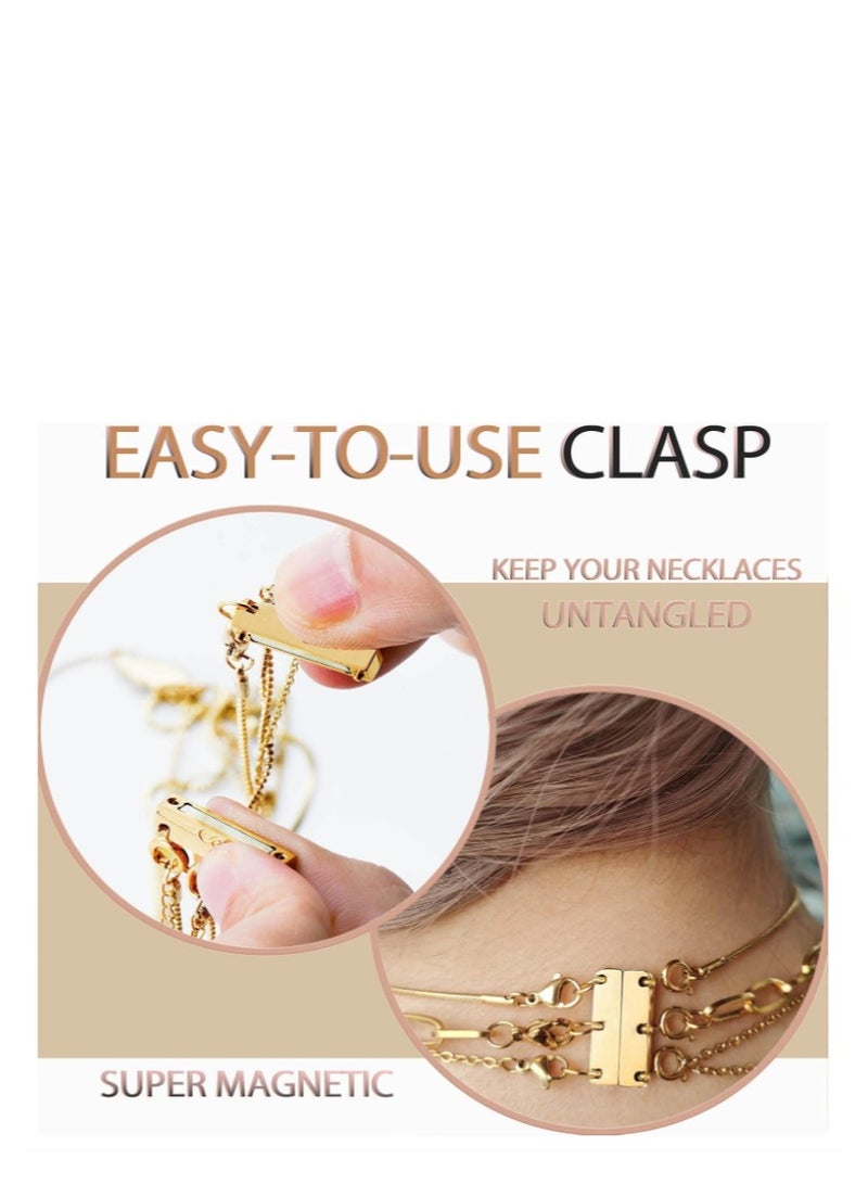 يا كومز طبقات قلادة قفل 18 ك الذهب والفضة الفاصل للقلادات القابلة للتراكم - Image 4