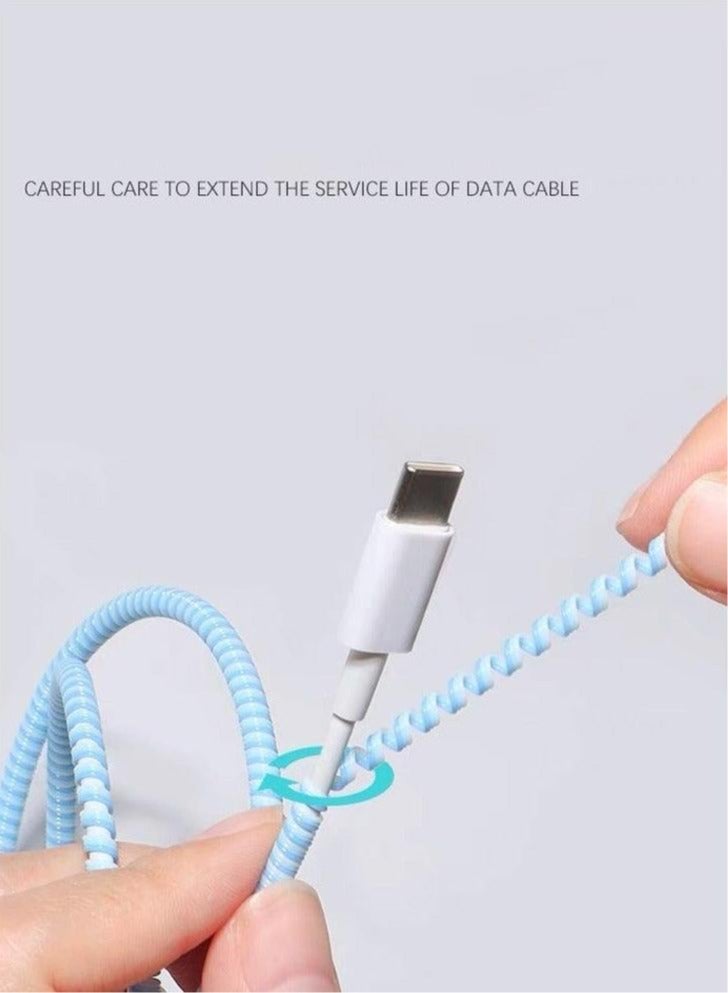 5pcs 140.0cm Laser Color USB Charging Cable Protector Headphone Cable Winding Rop - Image 3