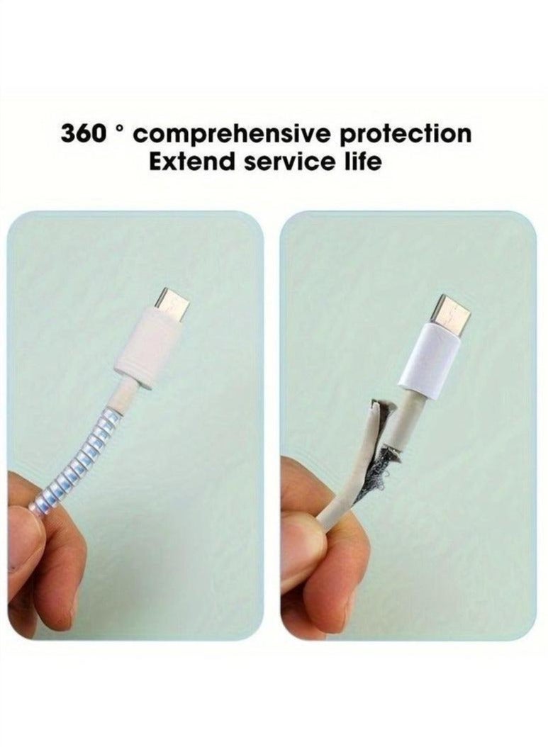 5pcs 140.0cm Laser Color USB Charging Cable Protector Headphone Cable Winding Rop - Image 2