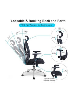 Ergonomic Office Chair, High Back Desk Chair with Adjustable Lumbar Support 3D Metal Headrest and Armrests 130° Computer Chair Mesh Rocking Chair - pzsku/Z7ADBF7CE2C9E342C1B78Z/45/_/1733748844/cda667e5-b4aa-44d2-b246-4e72128bf646