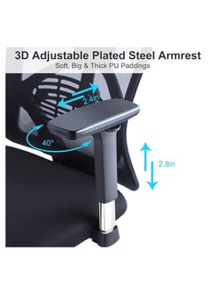 Ergonomic Office Chair, High Back Desk Chair with Adjustable Lumbar Support 3D Metal Headrest and Armrests 130° Computer Chair Mesh Rocking Chair - pzsku/Z7ADBF7CE2C9E342C1B78Z/45/_/1733748892/980f7f93-e904-4e91-acd9-c569831cde9b