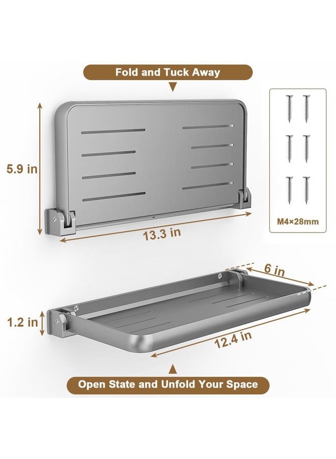 Safoner RV Aluminum Fold-Down Wall Shelf - The Essential Camper Accessory for Interior Organization | Space-Efficient Versatile Floating Storage- 2 Packs - Image 2