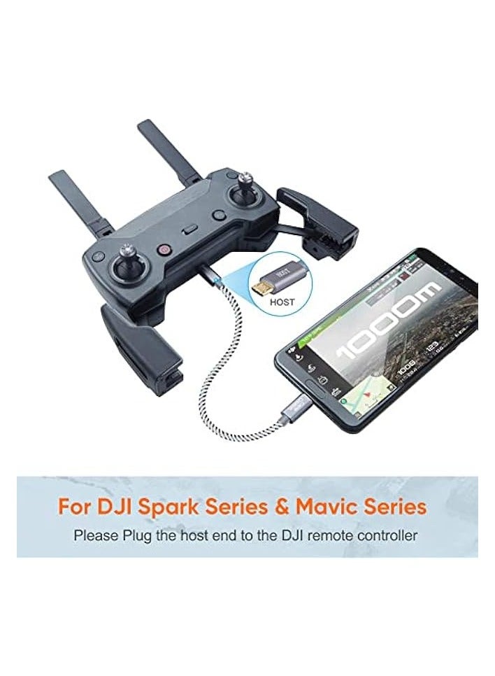 كابل كرييشن كابل Micro USB ذكر إلى Micro USB Male OTG (متوافق مع جهاز التحكم عن بعد DJI)، محول USB OTG قصير للجهاز المحمول، 0.2 متر/أسود CC0756 - Image 3