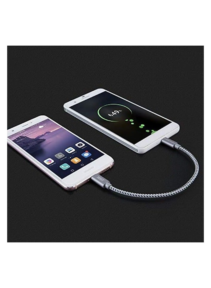 كابل كرييشن كابل Micro USB ذكر إلى Micro USB Male OTG (متوافق مع جهاز التحكم عن بعد DJI)، محول USB OTG قصير للجهاز المحمول، 0.2 متر/أسود CC0756 - Image 4