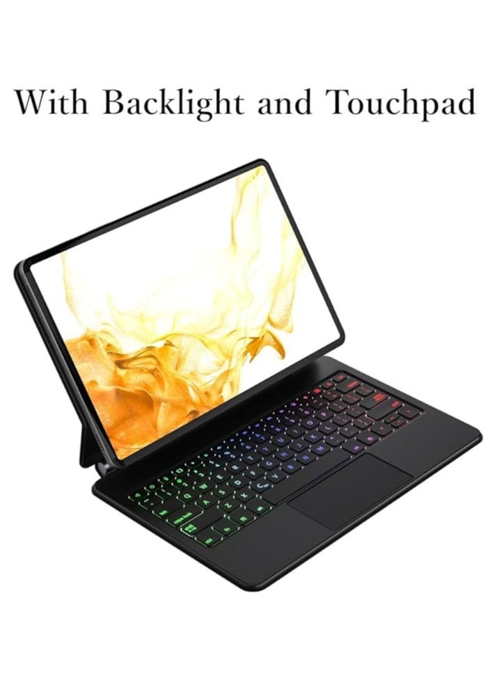 Galaxy Tab S9+ 12.4/ Tab S9 FE+ 12.4/ Tab S8+12.4/ Tab S7+12.4/ Tab S7 FE 12.4 Keyboard Case with Backlit Touchpad Floating Cantilever Stand