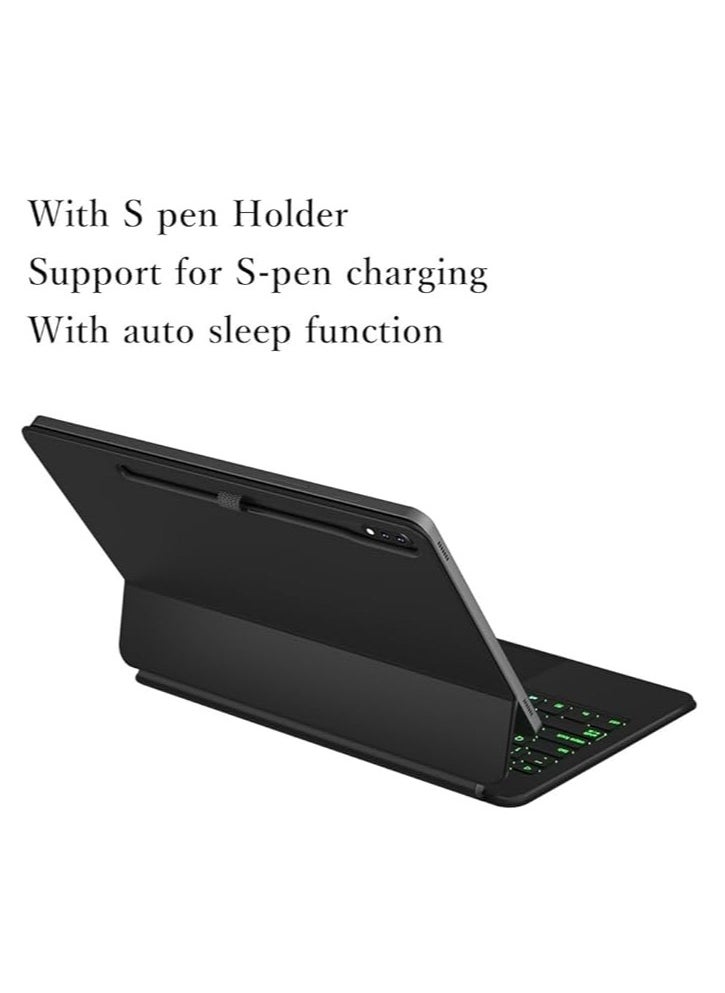 Galaxy Tab S9+ 12.4/ Tab S9 FE+ 12.4/ Tab S8+12.4/ Tab S7+12.4/ Tab S7 FE 12.4 Keyboard Case with Backlit Touchpad Floating Cantilever Stand