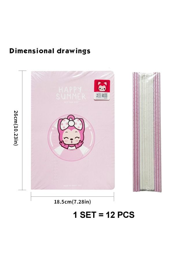 XIANGYU 12pcs Cartoon Printing Cover Sewing Binding Children's B5 Notebook - Image 2