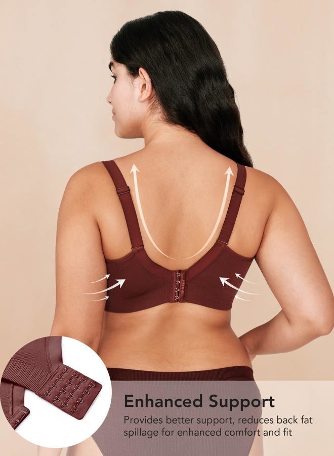 HOFISH Pumping Bra Hands Free Seamless Comfort PatentedClasps Nursing and Pumping Bra in One Breast Pump Bra All Day Wear, Brown, M - Image 5