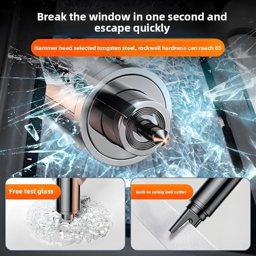 SIAGO Car Safety Hammer Emergency Escape Tool | 2-in-1 Seat Belt Cutter & Window Glass Breaker | Vehicle Emergency Escape Tool with Ergonomic Grip | Safety Hammer for Cars, Trucks & SUVs | SIA118 - Image 2