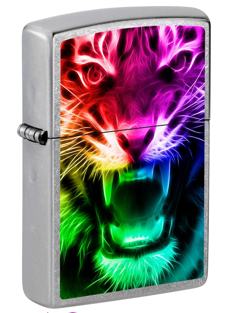 Zippo Ci400584 207 Rainbow Tiger Street Chrome Windproof Lighter - Image 1