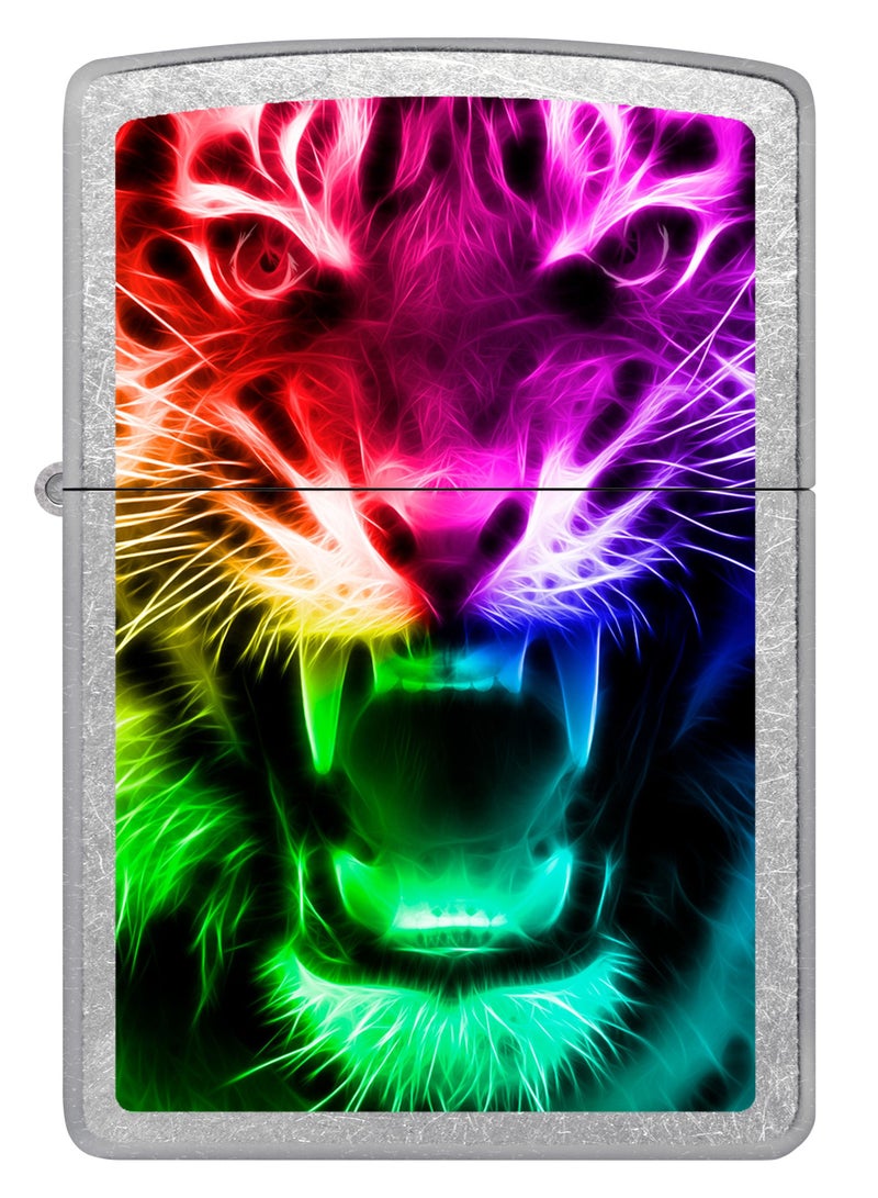 Zippo Ci400584 207 Rainbow Tiger Street Chrome Windproof Lighter - Image 2