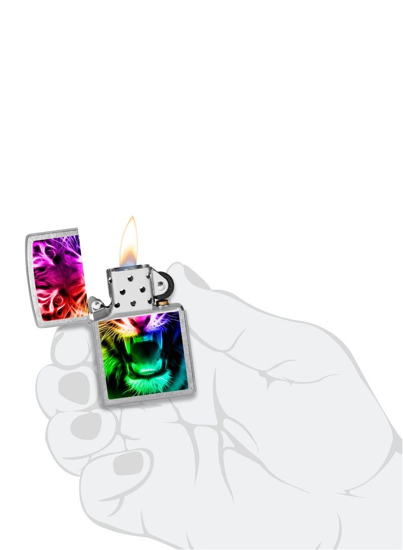 Zippo Ci400584 207 Rainbow Tiger Street Chrome Windproof Lighter - Image 5