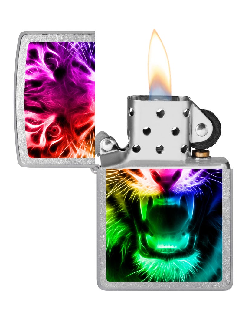 Zippo Ci400584 207 Rainbow Tiger Street Chrome Windproof Lighter - Image 3