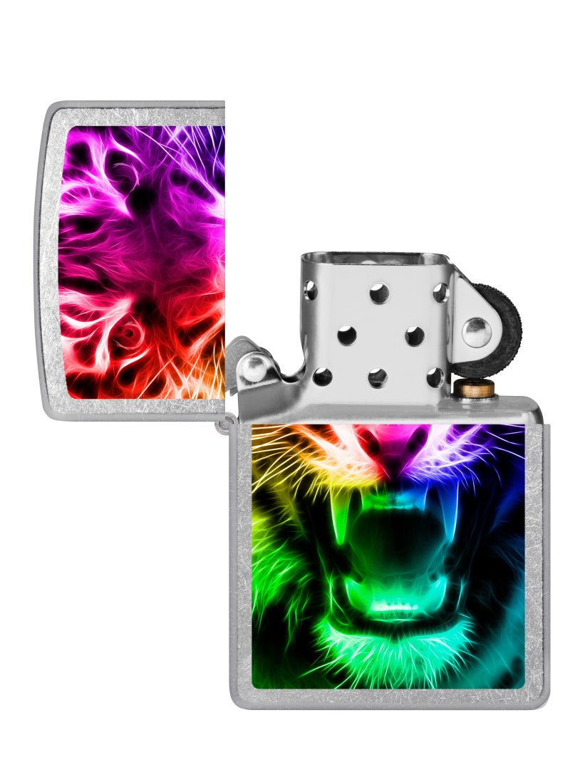 Zippo Ci400584 207 Rainbow Tiger Street Chrome Windproof Lighter - Image 4