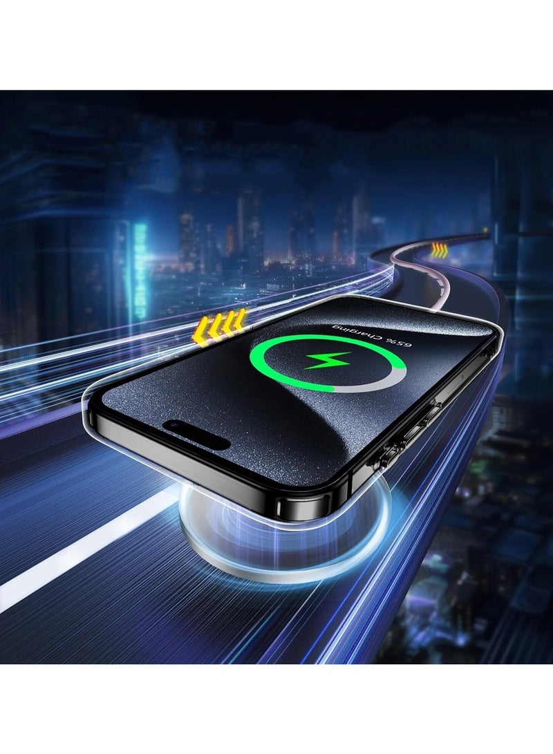 Wtech TPU Magsafe With Large Finger Hand Ring Grip Raised Bavel Camera Hole Luxury Plating Case Cover For Apple iPhone 15 Pro Max 2023 Black - Image 5