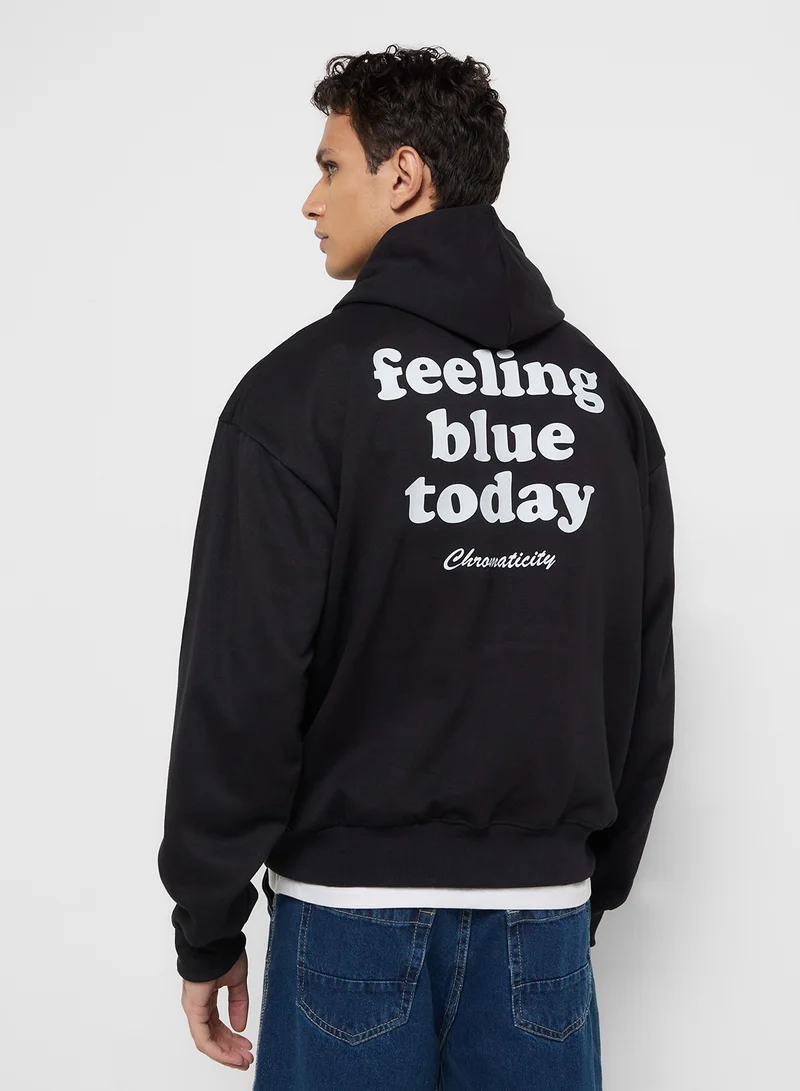 Seventy Five Oversized Basic Graphic Hoodie