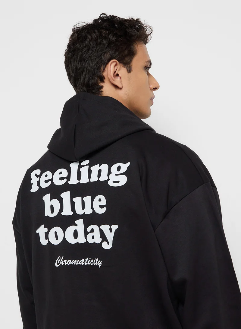 Seventy Five Oversized Basic Graphic Hoodie