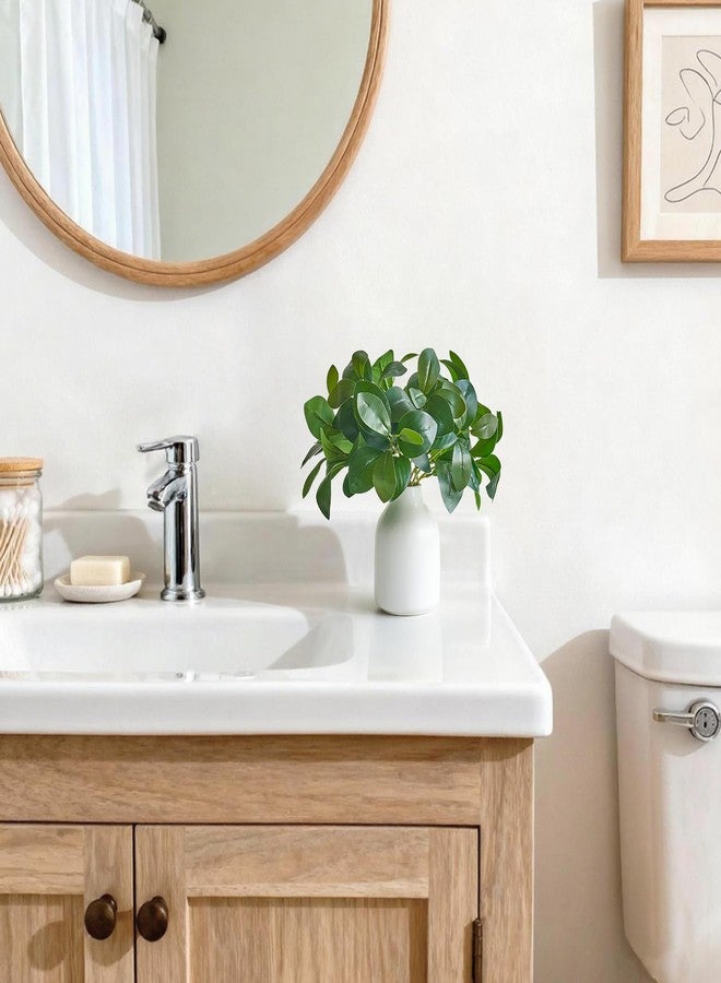 Dahey Fake Plants in Small Ceramic Vase Realistic Artificial Faux Plants Indoor Modern Farmhouse Table Centerpieces for Bathroom Kitchen Shelf Living Room Home Greenery Decor, White - Image 2