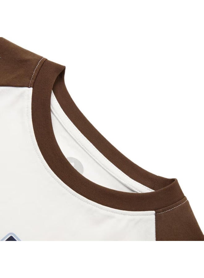 Mqd (Mqd) Boys' Summer New Academy Style Patchwork Shoulder Letter Contrast Short Sleeve Skin-Friendly Lightweight T-Shirt - Image 3