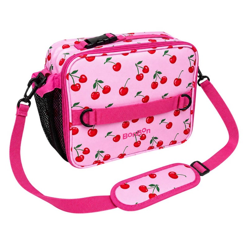 Bonbon - Insulated Kids Lunch bag With Bottle Holder - Cherries - Image 1