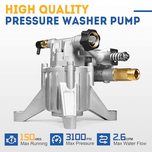 TOOLCY 7/8" Shaft Vertical Pressure Washer Pump - Rear Inlet/Outlet Max 3100 PSI @ 2.5 GPM OEM & Power Washer Pump for Gas Washer, More Replacement for Simpson, Ryobi, Honda etc - Image 5