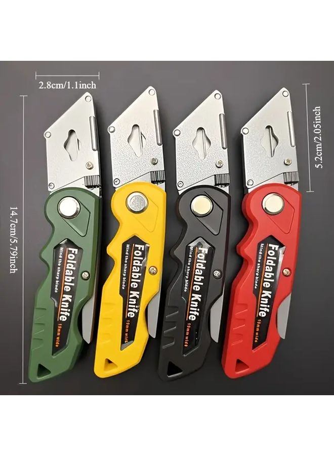 Multifunctional Folding Art Knife Set With 10 Replacement Blades Quick Change Safe Lock Ergonomic Handle - Image 1