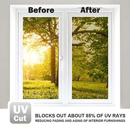 WPCTEV Window Film One Way Mirror Film Privacy Static Non-Adhesive Decorative Heat Control Anti UV Window Tint for Home and Office Gold Silver 6 Mil 17.5 Inch x 16.4 Feet - Image 5
