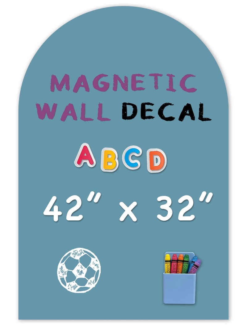 YOUNGJQ Magnetic Arch Wall Decal, Magnetic Chalkboard for Wall 42" x 32" Adhesive Backing Wallpaper(Celadon) - Image 1